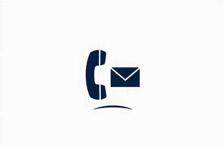 Εικονίδιο επικοινωνίας με τηλέφωνο και email